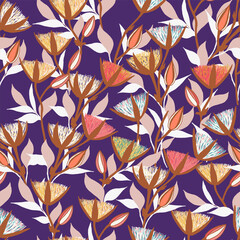 1698 Moody Flowers seamless pattern copy - 363068203