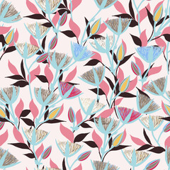 1698 Moody Flowers seamless pattern - 363068420