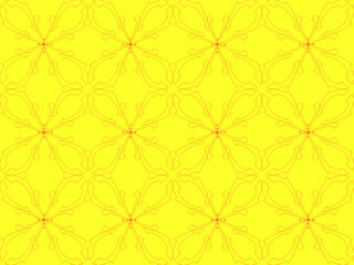 Seamless pattern design with floral background elements, beautiful ornaments, black, white, orange, pink, red, green, yellow, blue, gray, purple