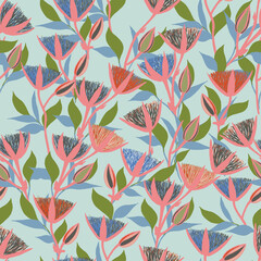1698 Moody Flowers seamless pattern - 363068677