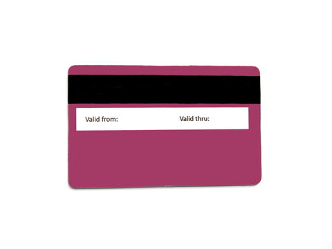 Magnetic stripe card on white background