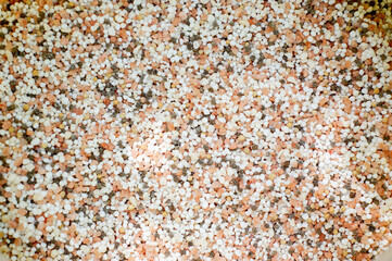 Multi-colored chemical fertilizer tablets in the same bag