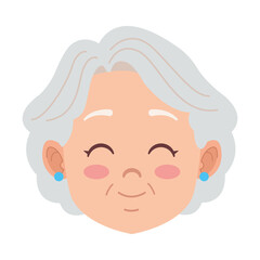 Obraz premium cute happy grandmother head avatar character