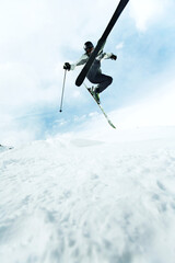 Skier flying in the air