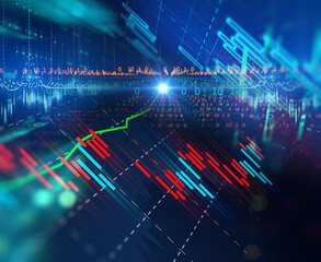 technical financial graph on technology abstract background