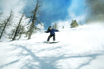 Man snowboarding