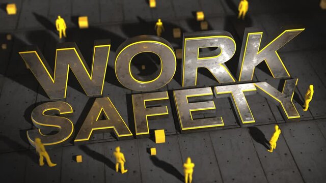 Work safety title health and safety (WHS (HSE) (OSH) of people in the workplace 