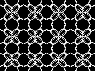 Seamless pattern design with floral background elements, beautiful ornaments, black, white, orange, pink, red, green, yellow, blue, gray, purple