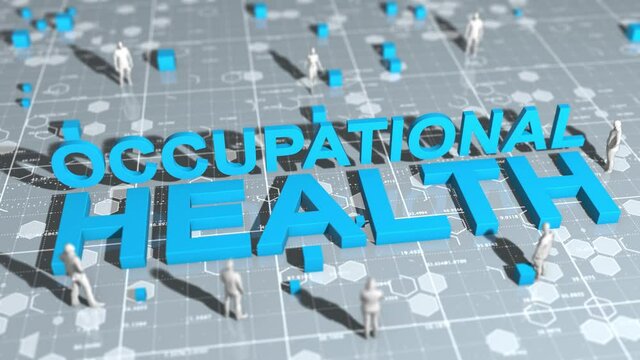 Occupational health and safety safe work place WHS HSE OSH 3D title animation 