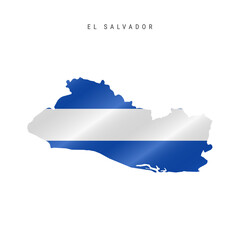 Fototapeta premium Waving flag map of El Salvador. Vector illustration