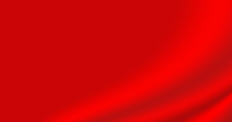 abstract red smooth rippled silk as soft fabric texture background for decorative design 