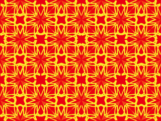 Seamless pattern design with floral background elements, beautiful ornaments, black, white, orange, pink, red, green, yellow, blue, gray, purple