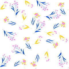 Blossom Floral pattern in the blooming botanical Motifs scattered random. Seamless vector texture. For fashion prints. Printing with in hand drawn style light blue background - 363076414