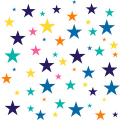 Cute festive background with gold stars. Holiday seamless pattern. Christmas star. Ornament for gift wrapping paper, fabric, clothes, textile, surface textures, scrapbook. Vector illustration.