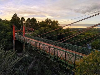 A bridge in a beautiful landscape in the mountains of Cordoba at sunrise