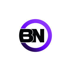Letter BN circle logo icon design vector. monogram logo vector illustration