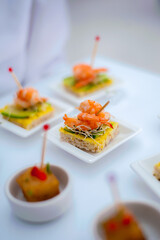 canape on slate platter