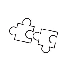 hand drawn doodle Puzzle line icon.cartoon style vector