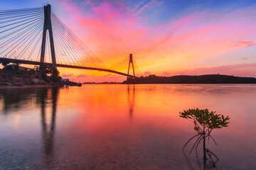 Fototapeta na wymiar Barelang Bridge Batam Island