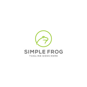 Creative Minimalist stylized cartoon frog logo template