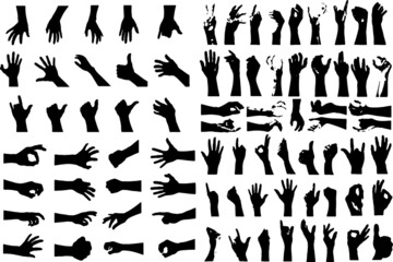 collection hand set in gesture