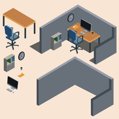Isometric Office Cubicle