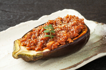 米ナスの肉味噌田楽