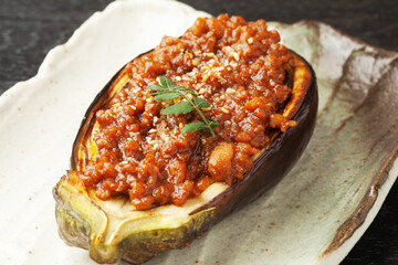 米ナスの肉味噌田楽