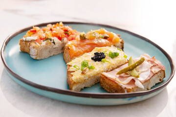 bruschetta - italian appetizer taast with natural spread