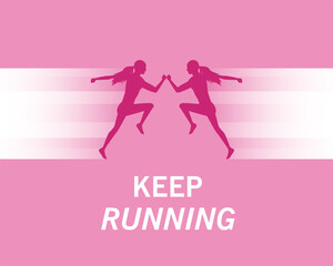 silhouettes of athletic women running