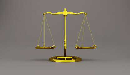 Scales of justice Law scales 3D render