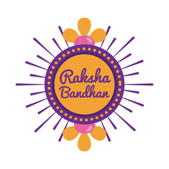 happy raksha bandhan celebration with circular frame flat style