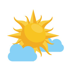 summer sun hot with clouds