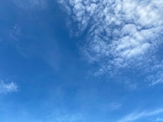 Blue sky with white cloud background