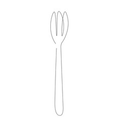 fork on white background line drawing vector illustration 