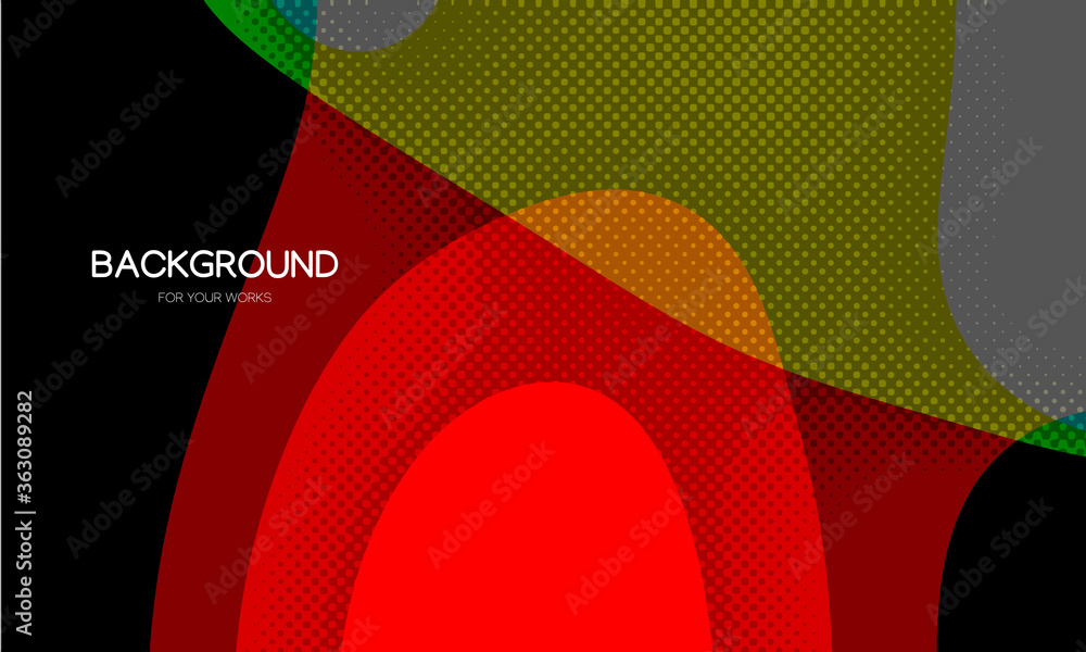 Poster colorful geometric background pattern. fluid shapes composition. vector illustration with dots textu