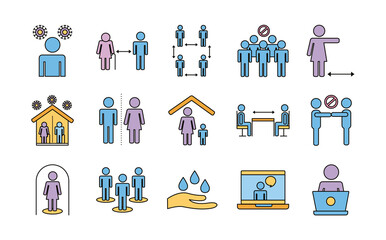 bundle of distance social set icons