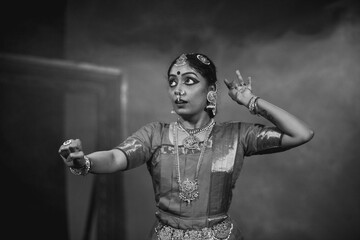 A graceful bharatnatyam dancer

