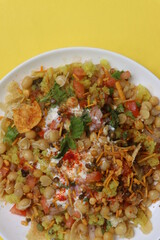 Masala puri chaat, famous street food in Karnataka, South India