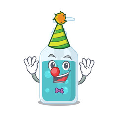 smiley clown hand sanitizer cartoon character design concept