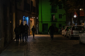 Night Street photography scene from Girona, Spain, 2018 