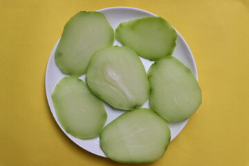 Chayote salad or vegetable pear slices