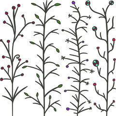 seamless background with berries and buds