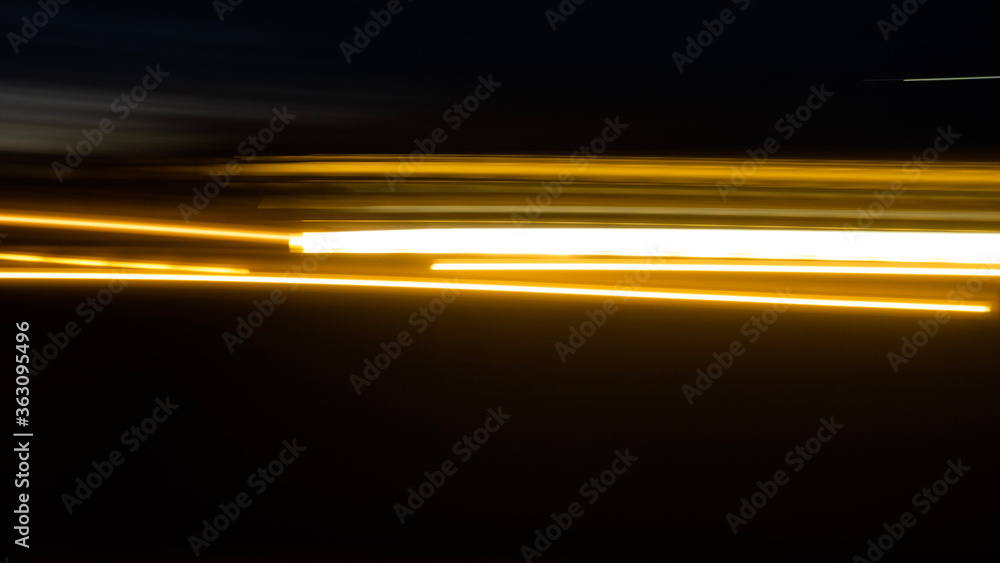 Poster light speed trails on dark background. abstract technology concept