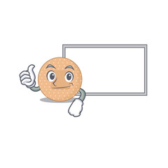 Rounded bandage Caricature character design style with a white board