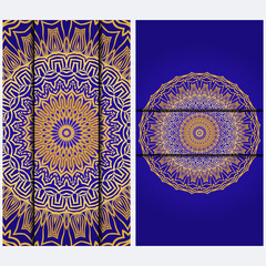 Visit Card Template With Floral Mandala Pattern. Vector Template. Islam, Arabic, Indian, Mexican Ottoman Motifs. Hand Drawn Background.