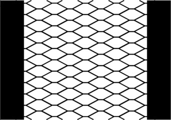 black and white net fence