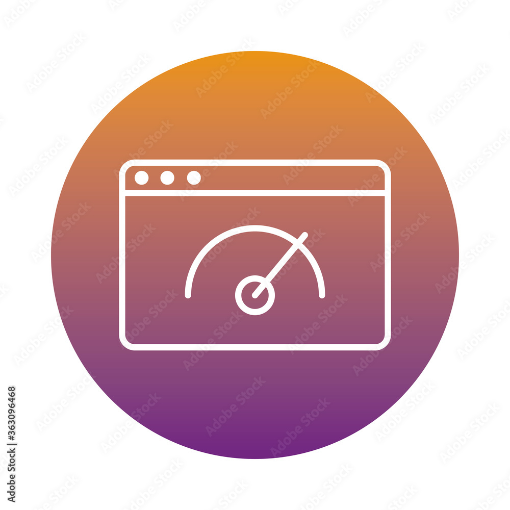 Poster speed gauge in webpage block style icon