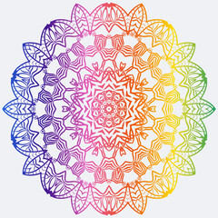 Sacred Oriental Mandala. Color Floral Ornament. Abstract Shapes In Asian Style. Vector Illustration.