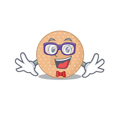 A caricature drawing of nerd rounded bandage wearing weird glasses
